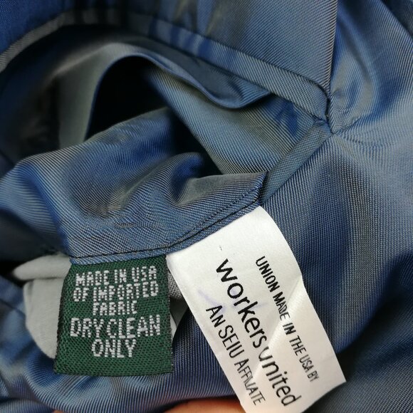 Bespoke Paul Stuart Sport Coat Blazer Linen Peak Lapel Blue 38R USA Made - Picture 6 of 11